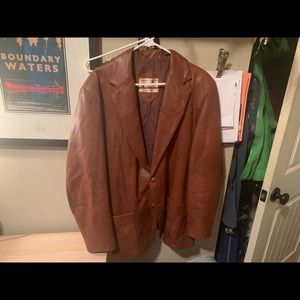 Genuine leather western style blazer